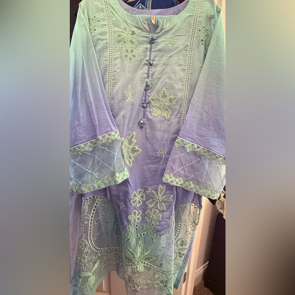 Elegant Ombre Embroidered Dress